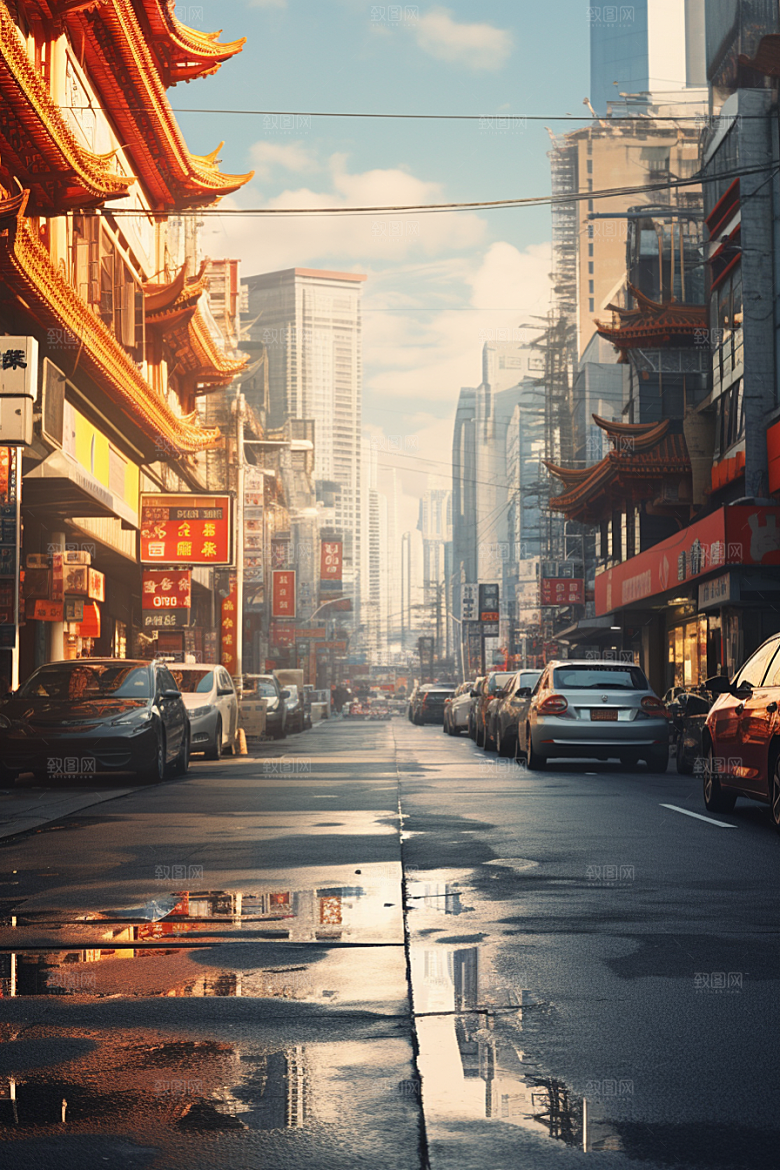 城市街景街道都市素材