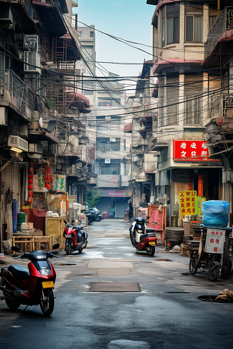 城市街景氛围街市素材