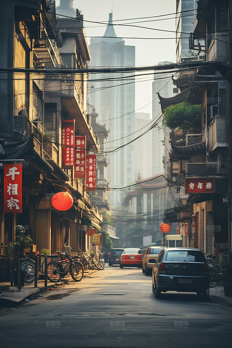 城市街景游戏原画超现实素材