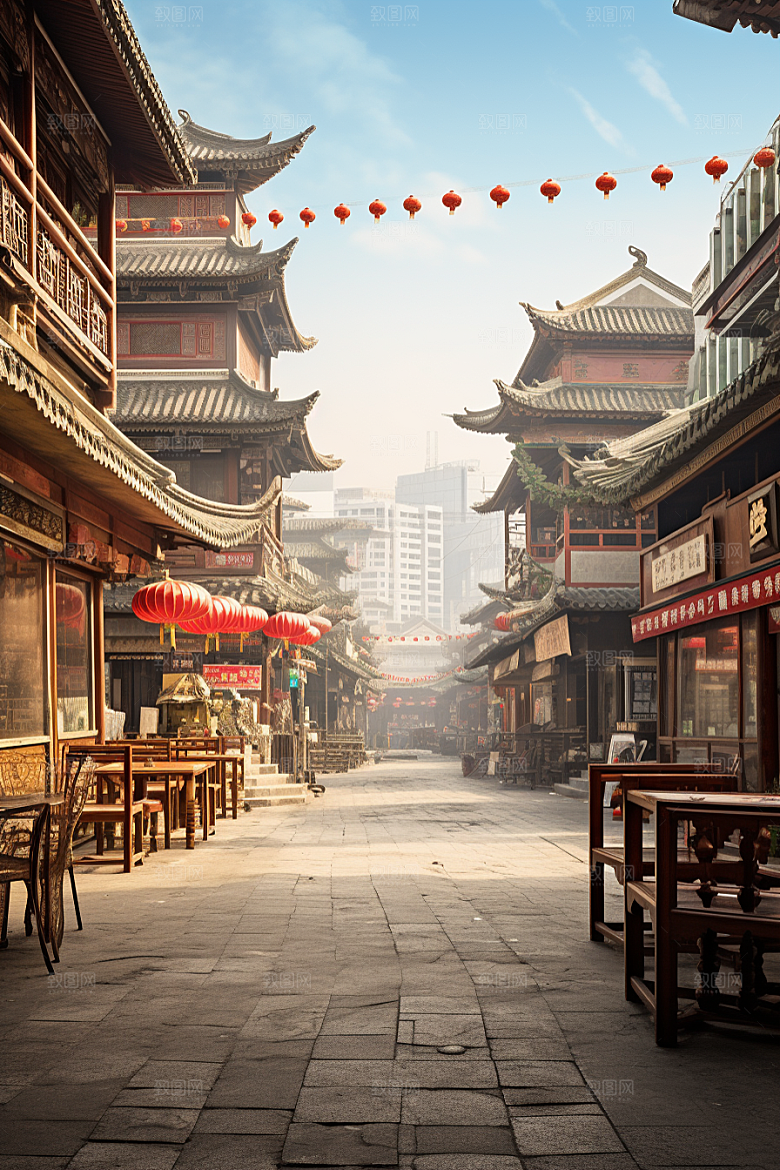 城市街景氛围超现实素材