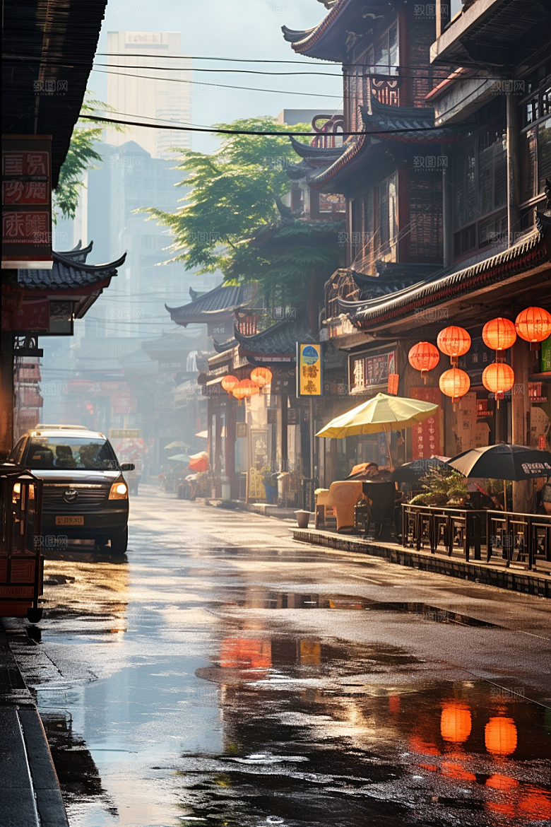 城市街景氛围游戏原画素材