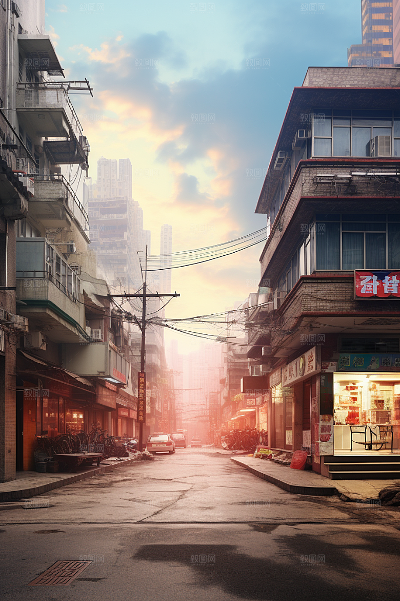 城市街景街道赛博朋克素材