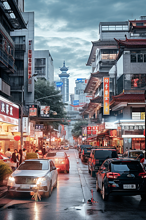 城市街景超现实高清素材