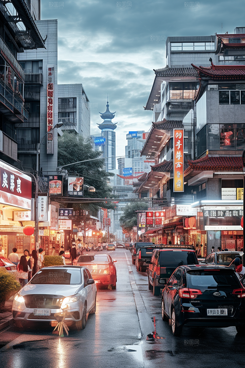 城市街景超现实高清素材
