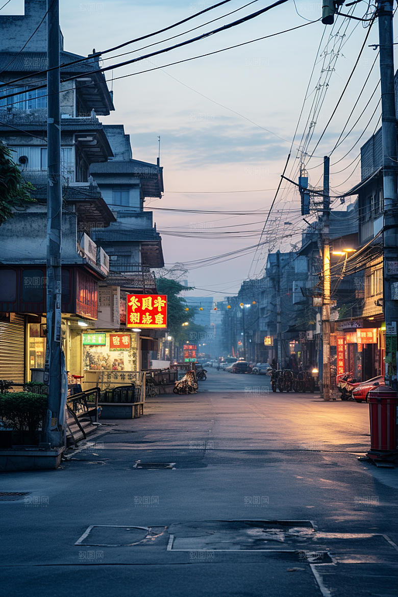 城市街景赛博朋克街道素材