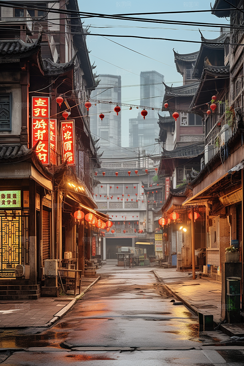 城市街景高清氛围素材