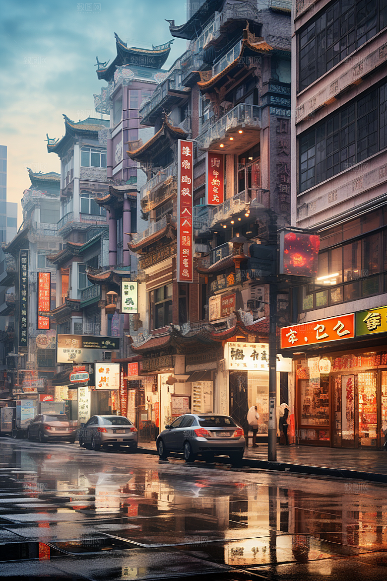城市街景氛围都市素材