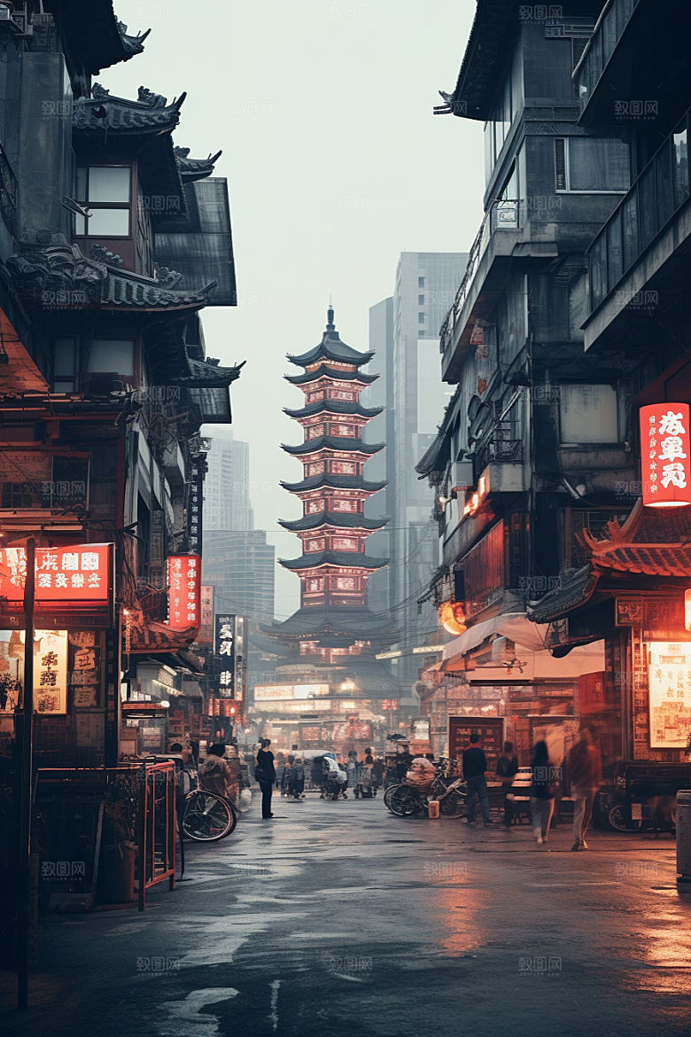 城市街景建筑街道素材
