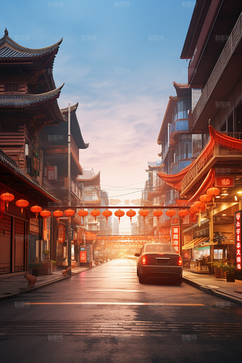 城市街景氛围高清素材