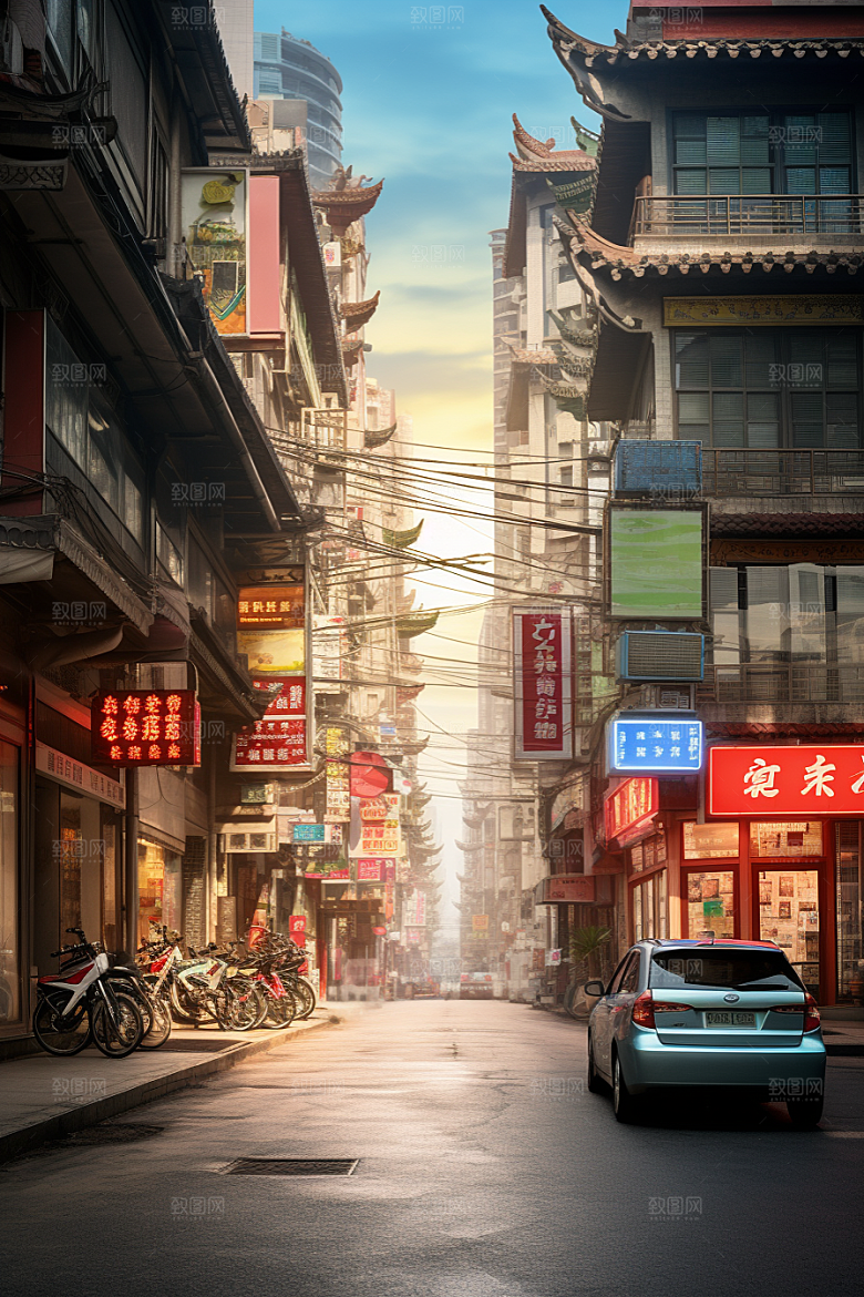 城市街景游戏原画都市素材
