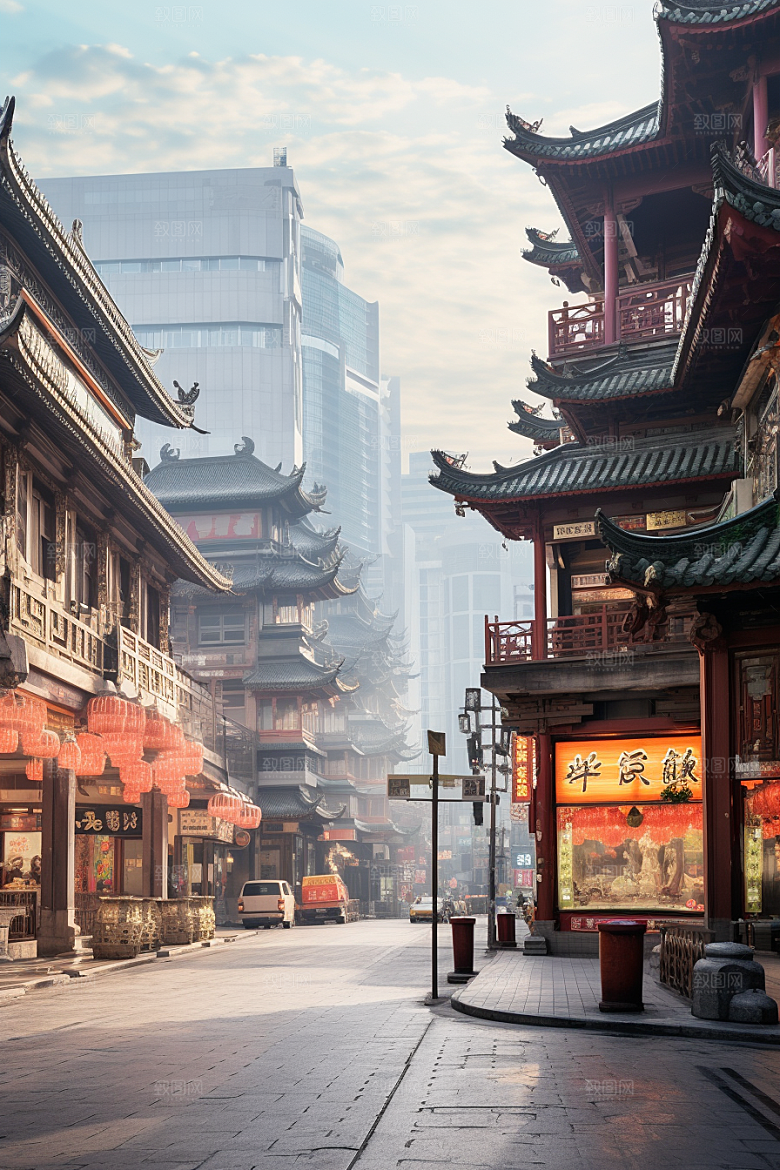城市街景赛博朋克街市素材