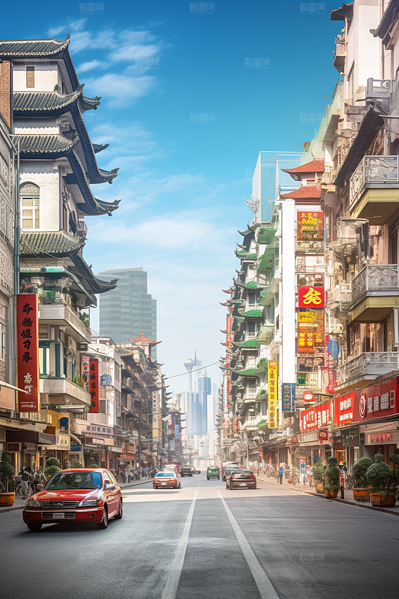 城市街景游戏原画街市素材
