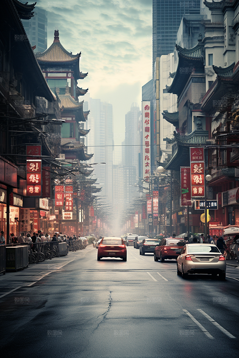 城市街景赛博朋克高清素材