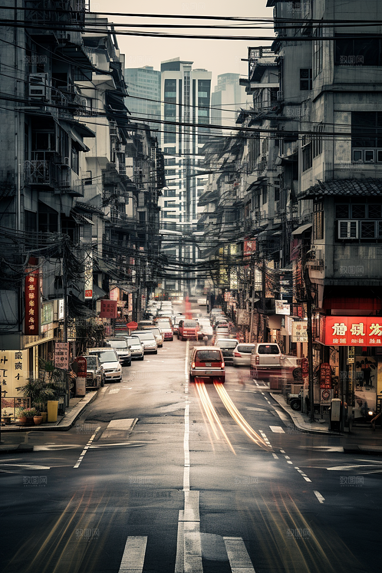 城市街景街市氛围素材