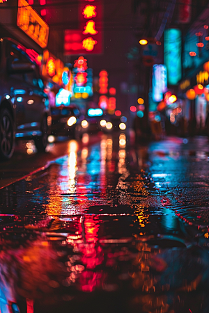 城市街景街道赛博朋克素材
