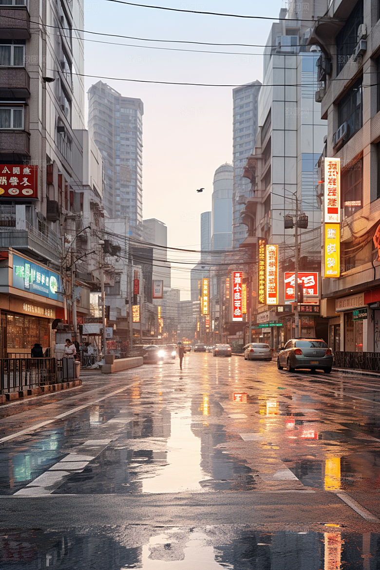 城市街景游戏原画街道素材