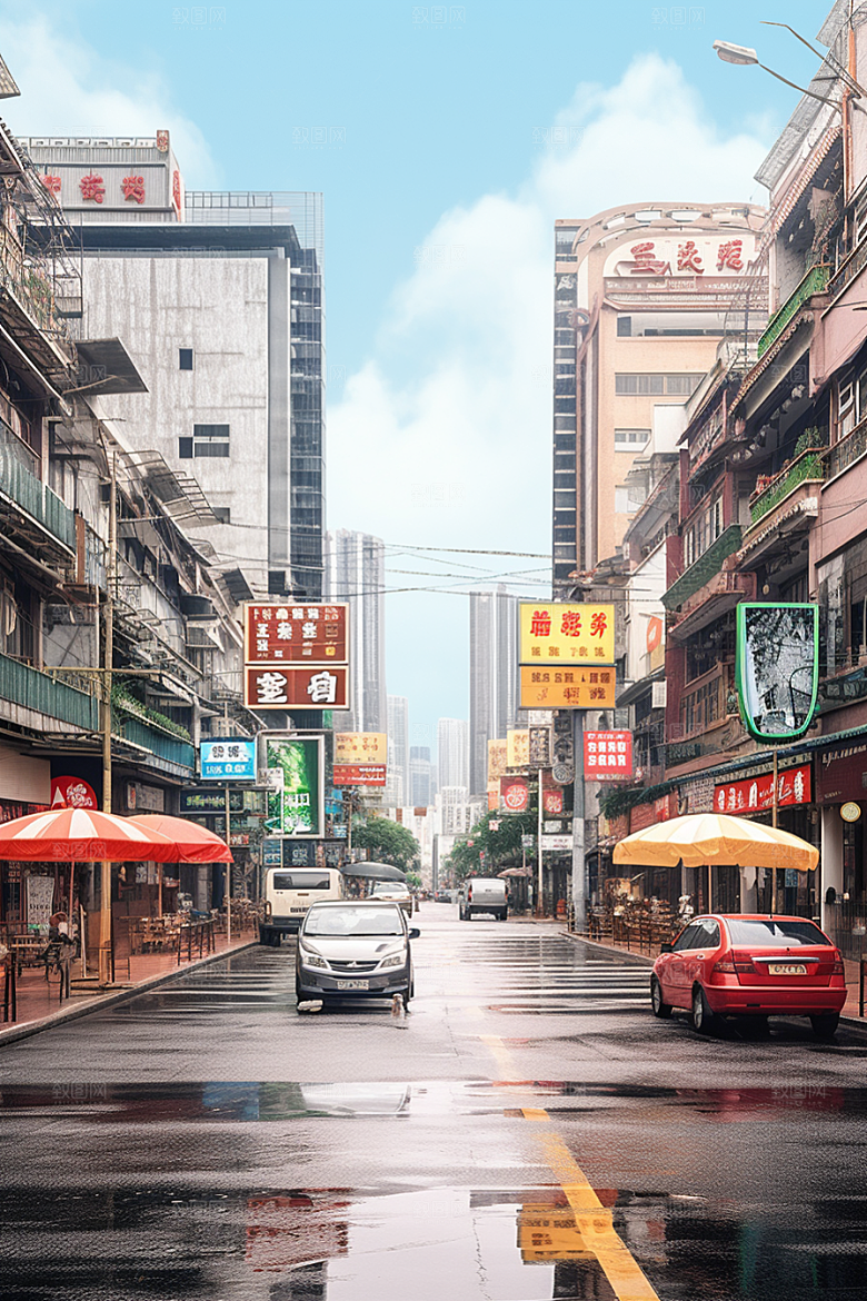 城市街景建筑氛围素材