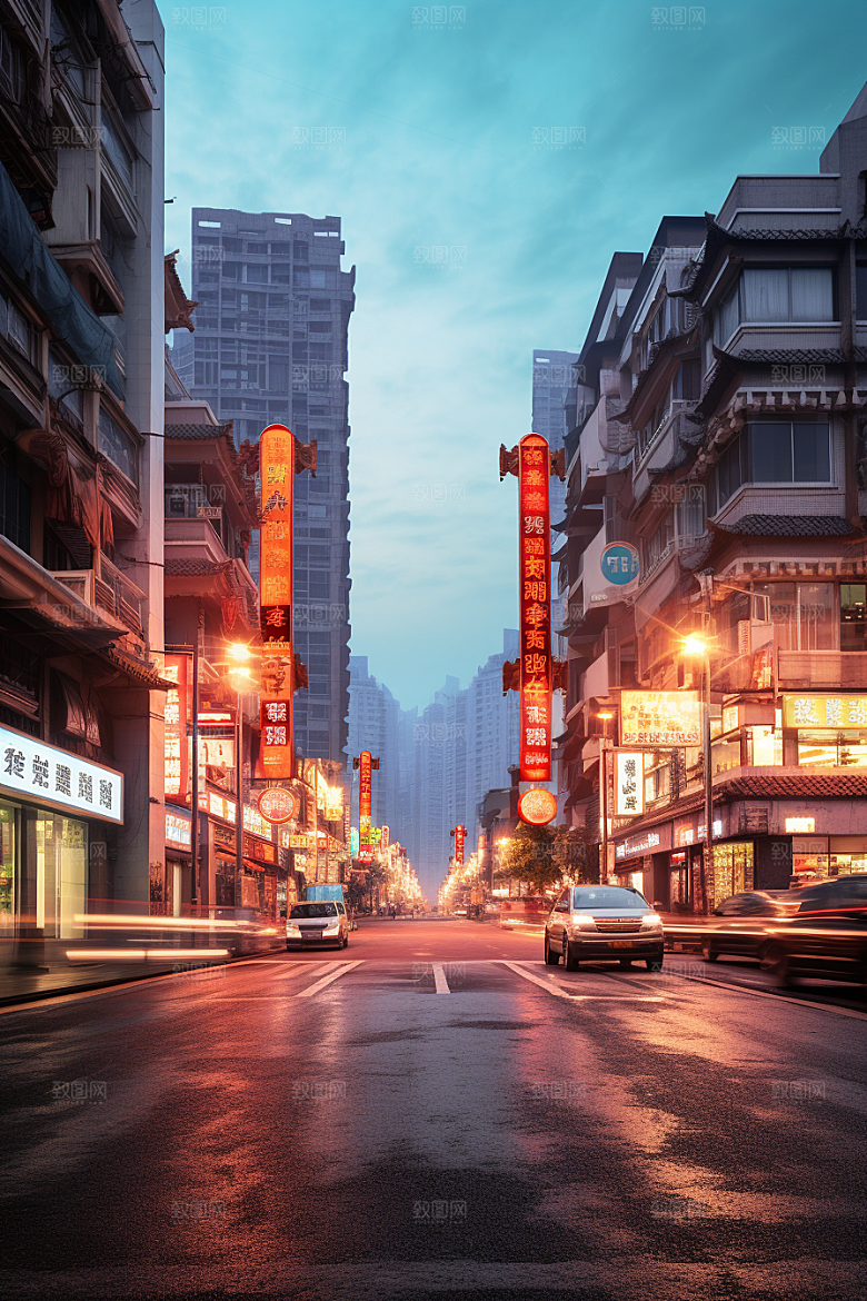 城市街景超现实高清素材