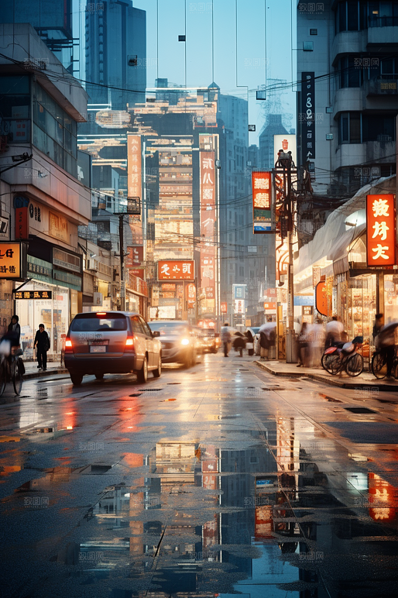 城市街景游戏原画赛博朋克素材