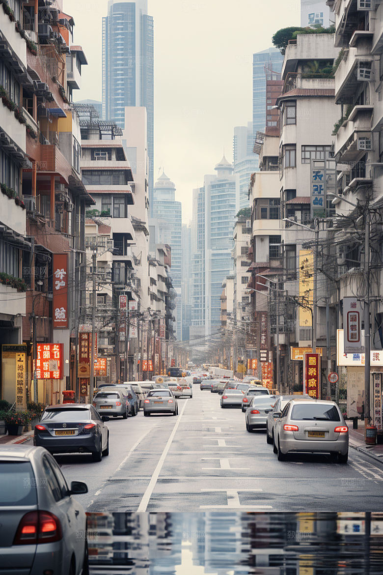 城市街景氛围街市素材