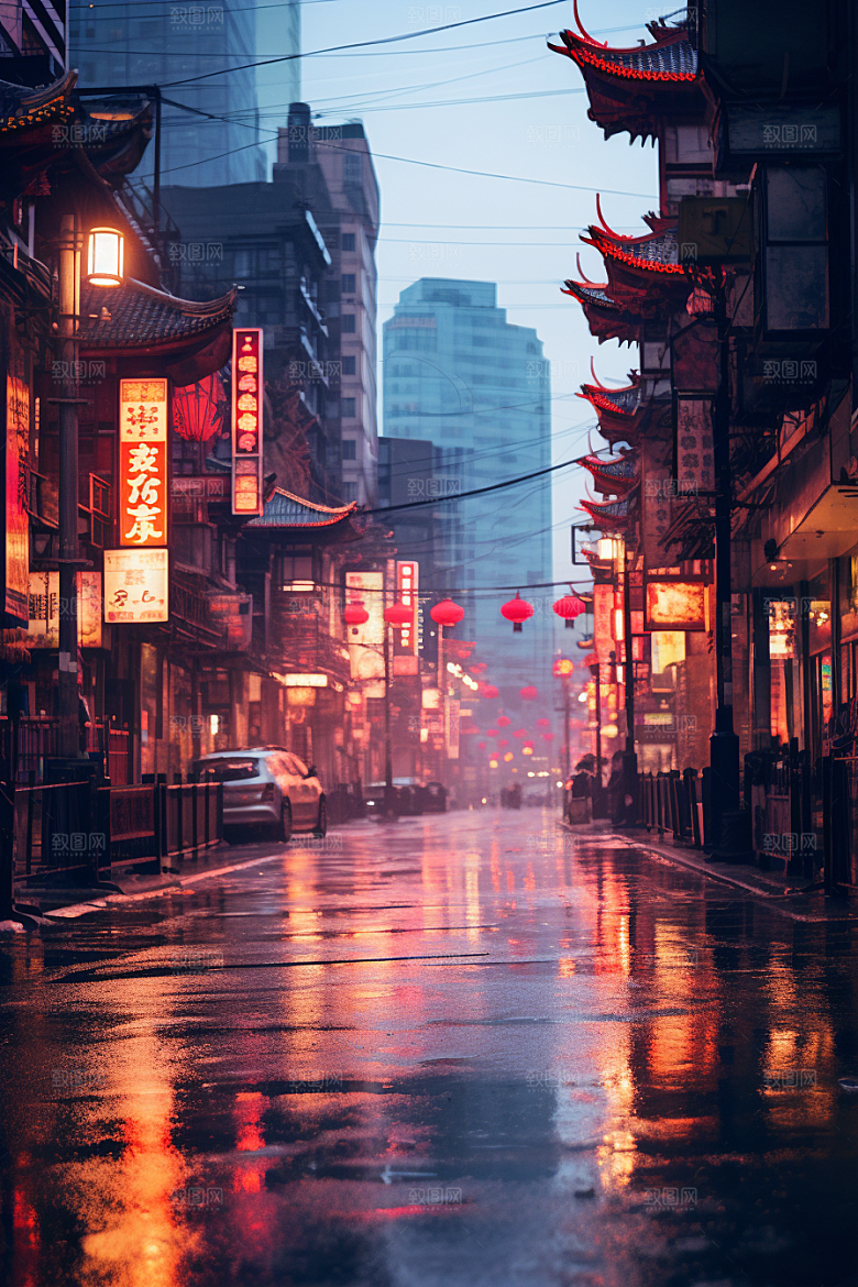 城市街景街市氛围素材