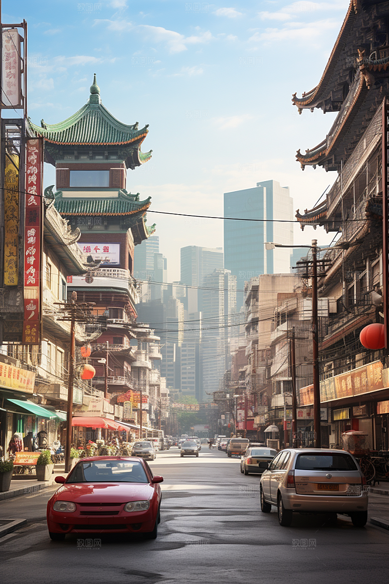 城市街景街道游戏原画素材