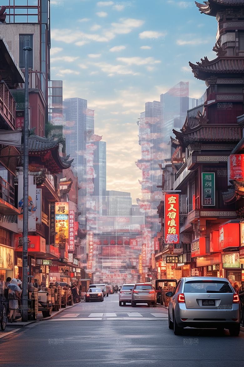城市街景建筑高清素材