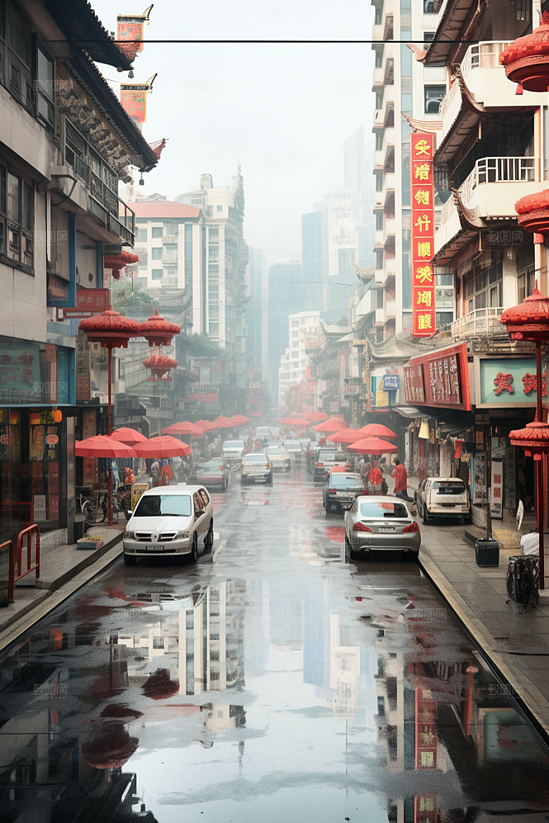 城市街景超现实高清素材