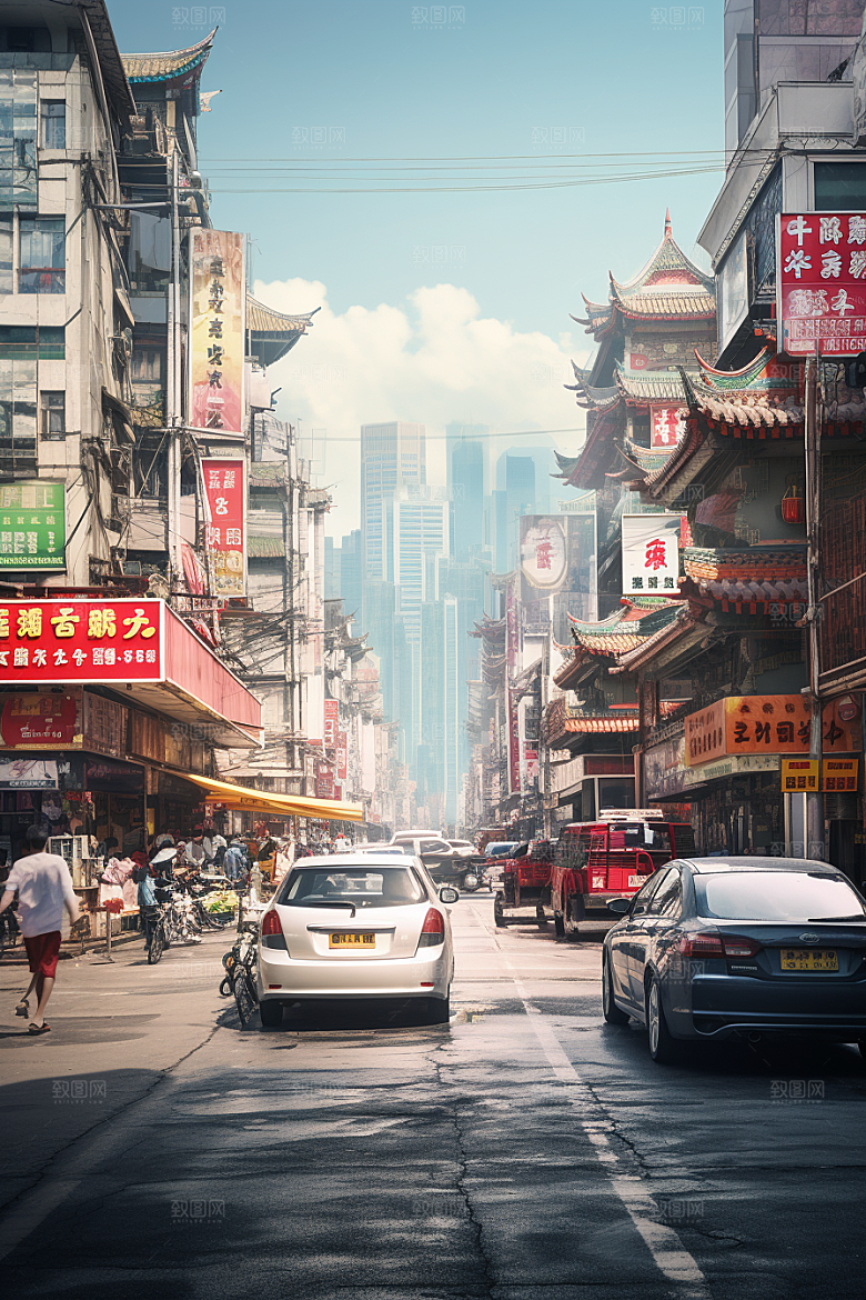 城市街景建筑赛博朋克素材