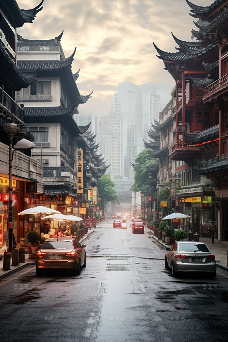 城市街景高清游戏原画素材