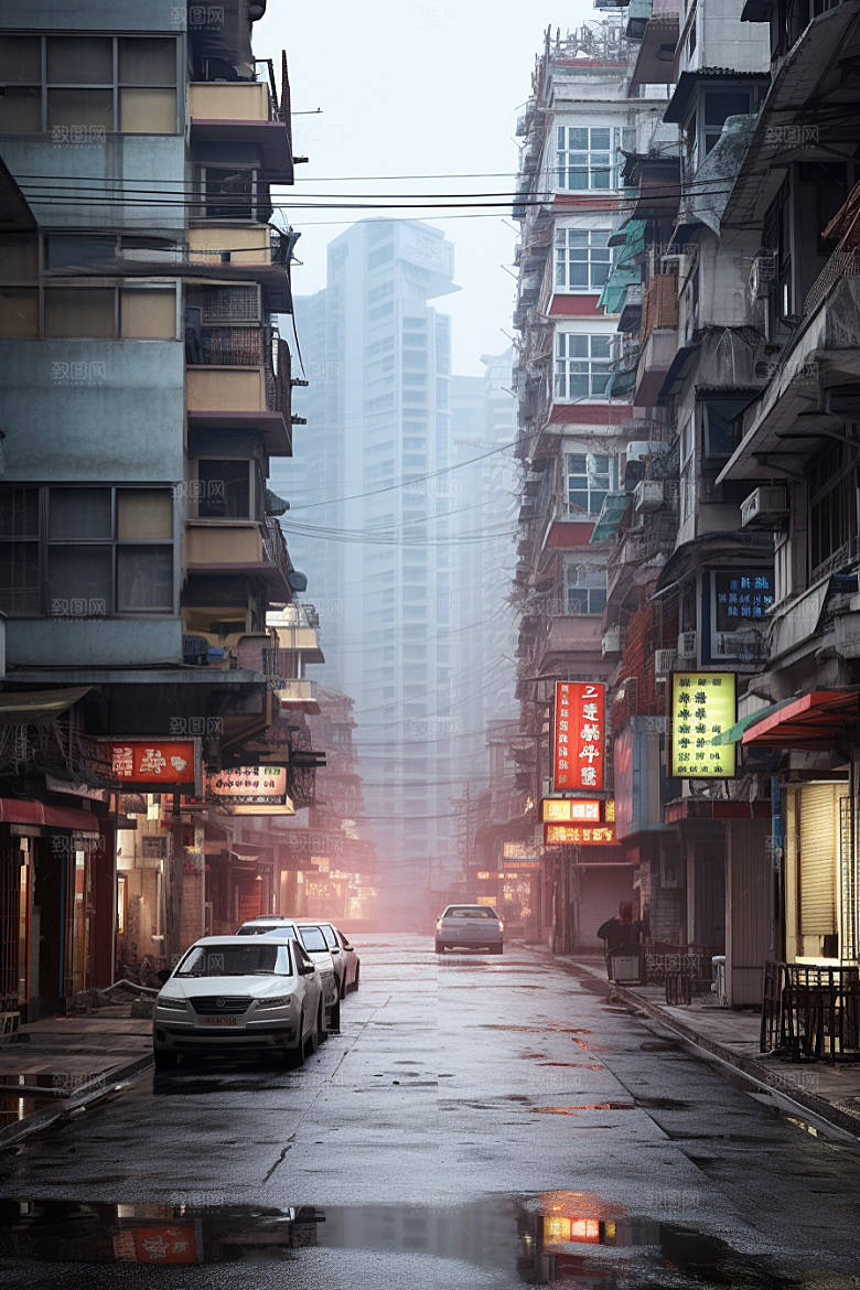城市街景超现实赛博朋克素材