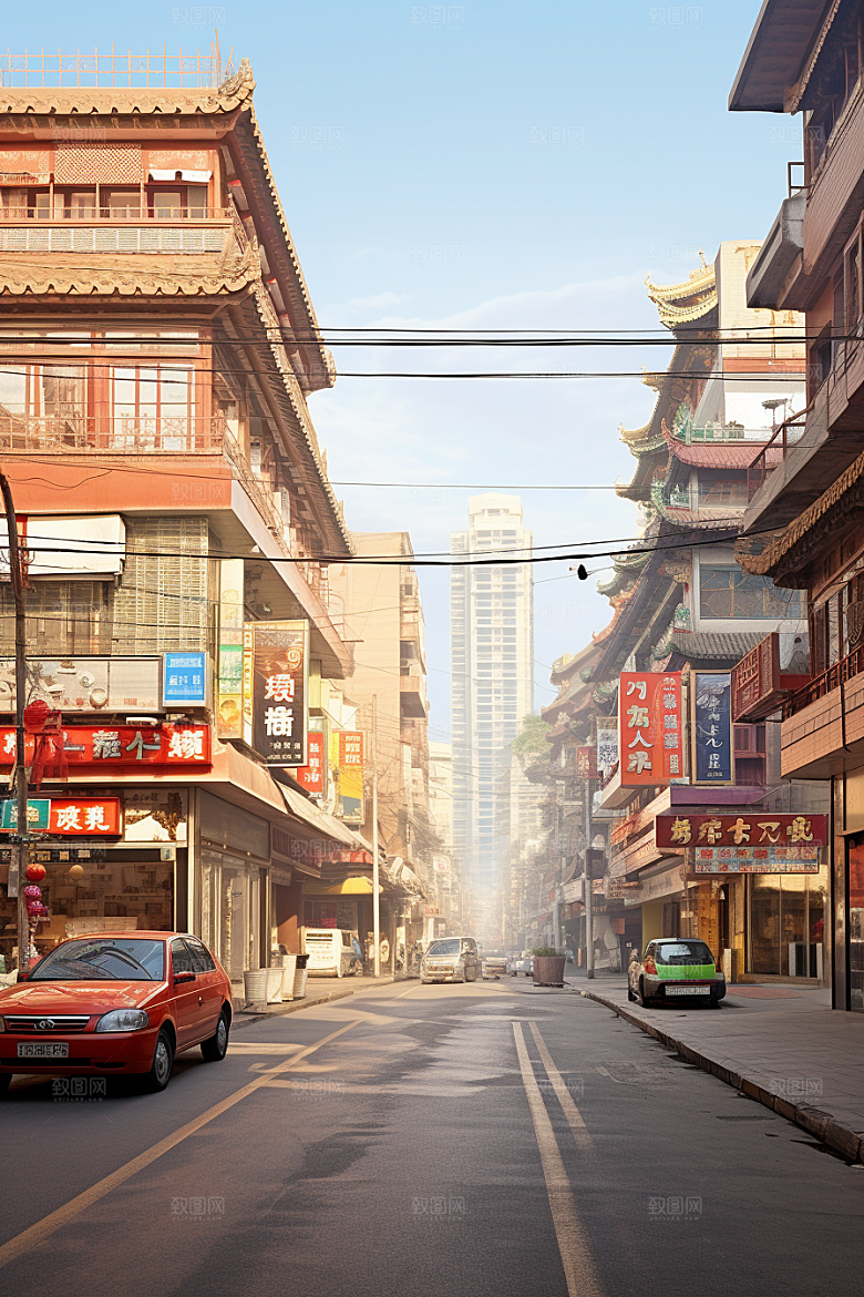 城市街景赛博朋克街道素材