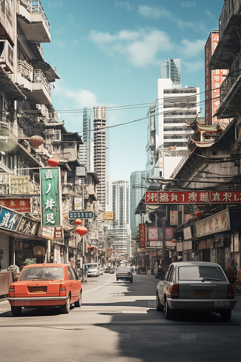 城市街景游戏原画超现实素材