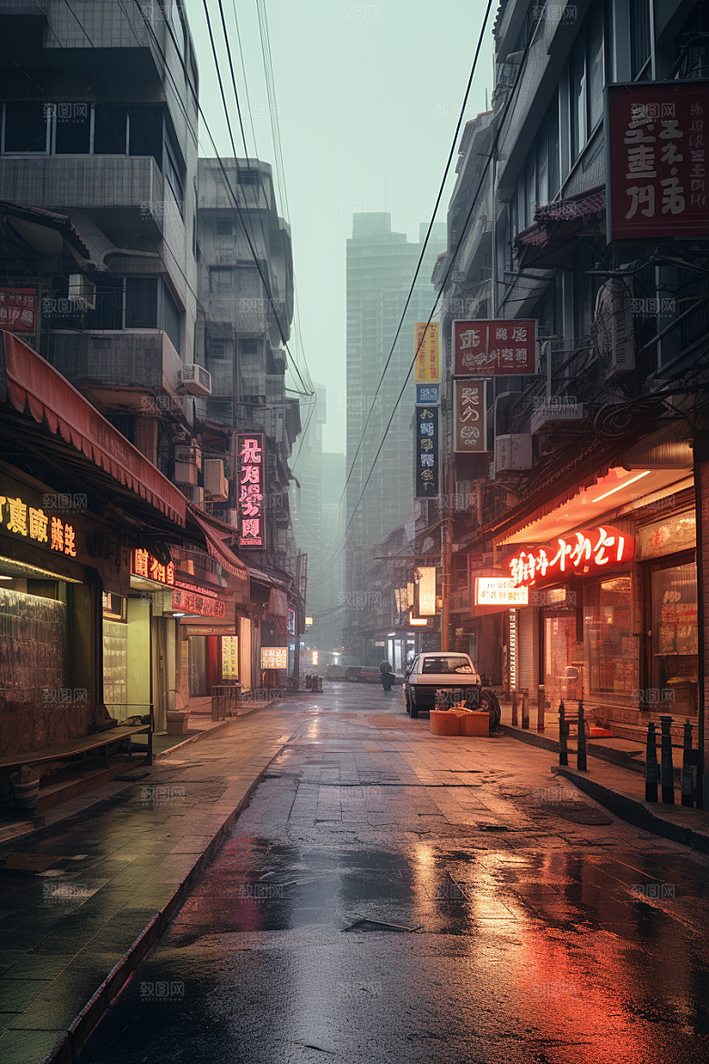 城市街景超现实高清素材
