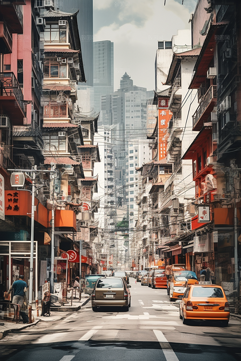 城市街景街道高清素材
