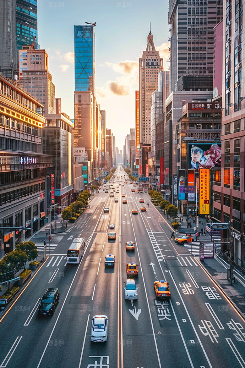 城市街景街市氛围素材