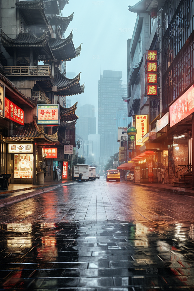 城市街景高清赛博朋克素材