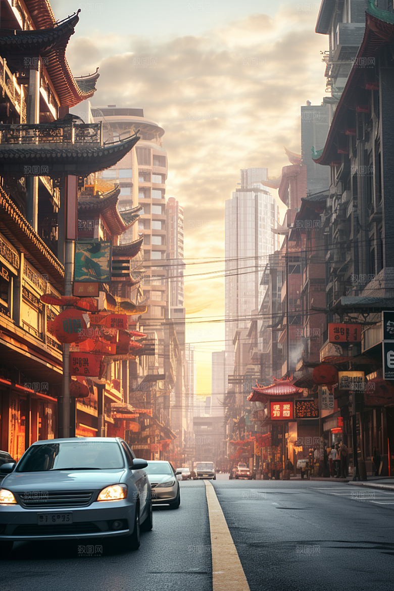 城市街景赛博朋克超现实素材