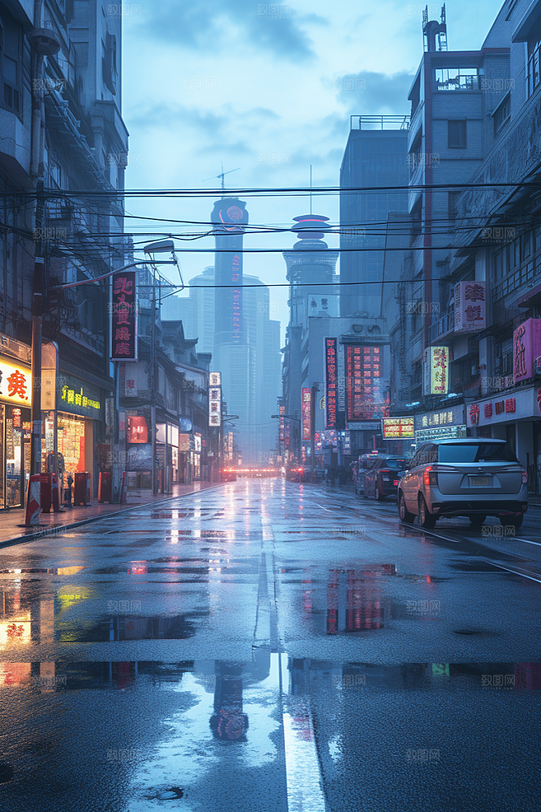城市街景游戏原画氛围素材