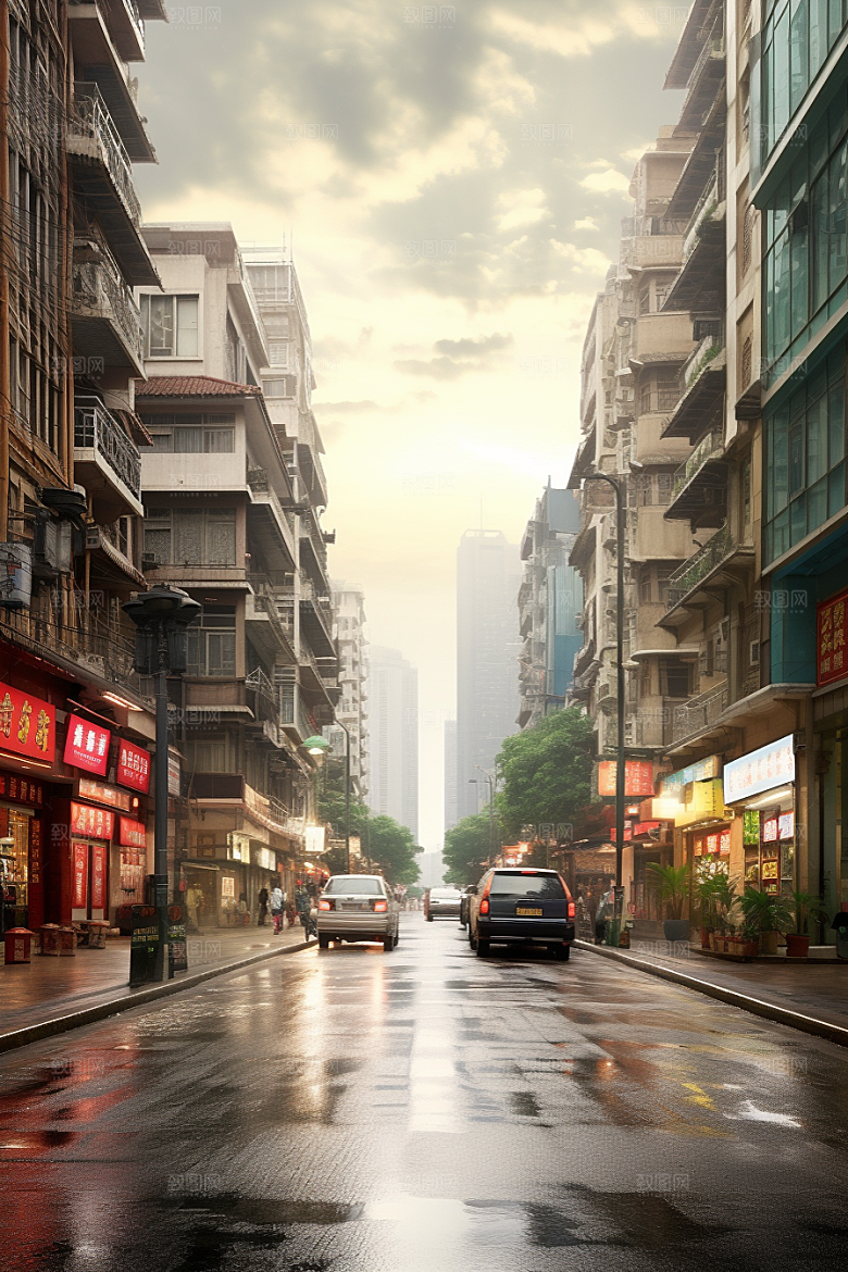 城市街景赛博朋克高清素材