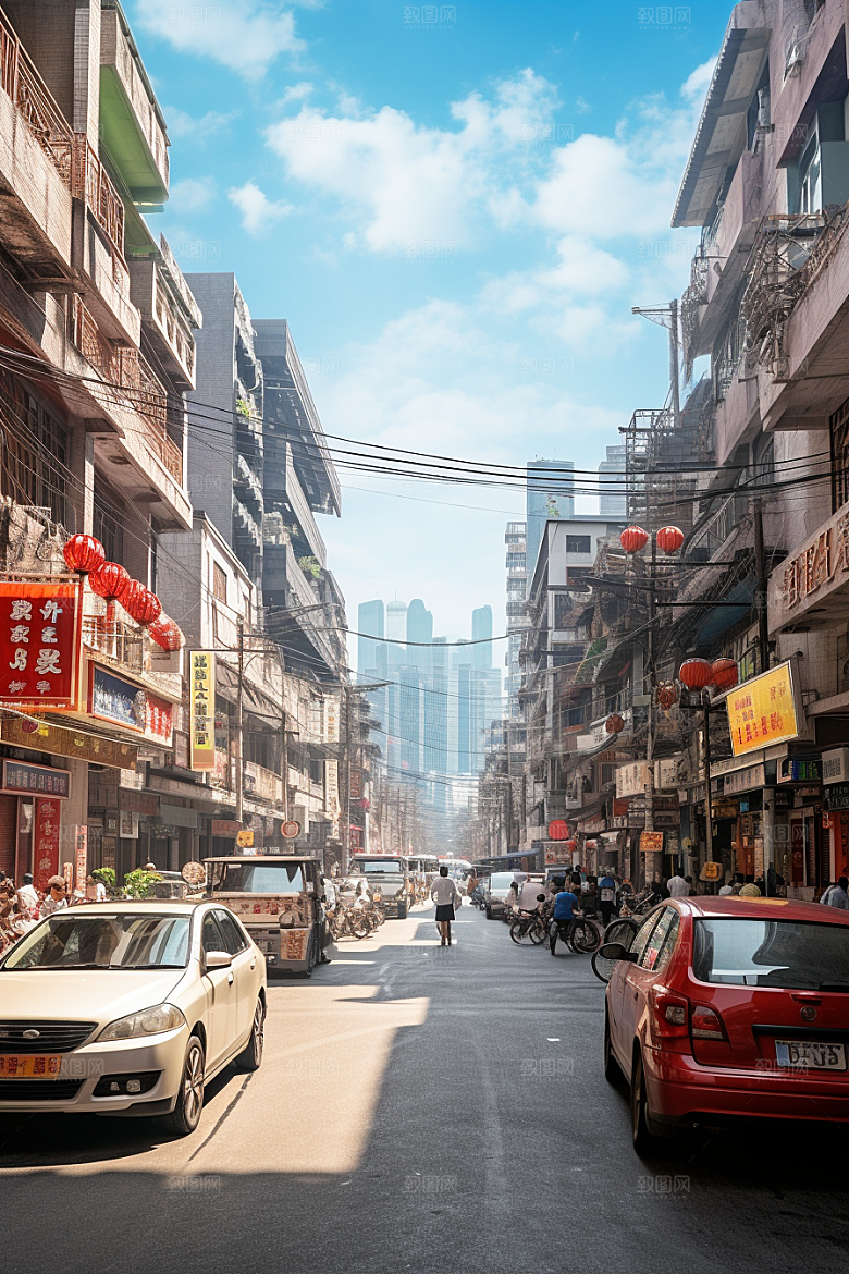 城市街景超现实游戏原画素材