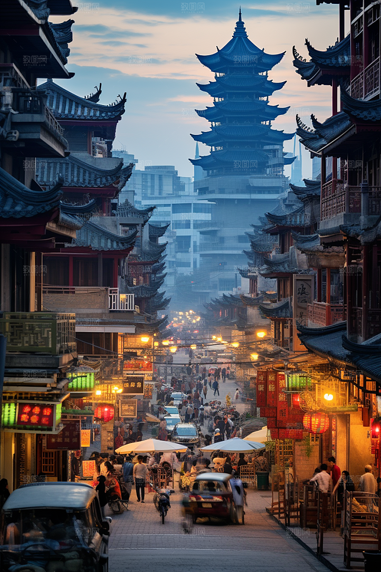 城市街景氛围都市素材