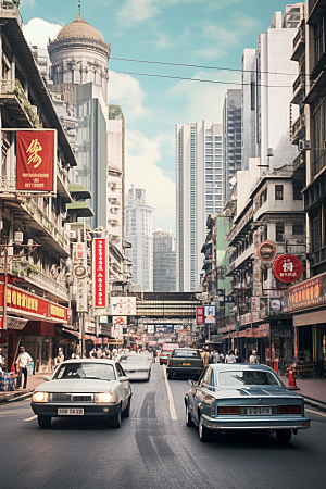城市街景超现实高清素材