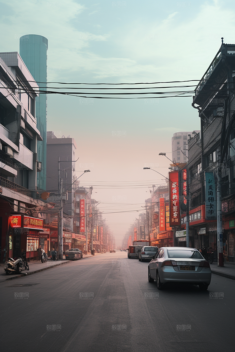 城市街景氛围超现实素材
