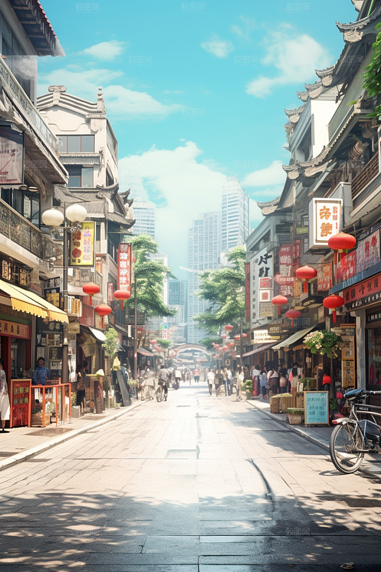 城市街景建筑氛围素材