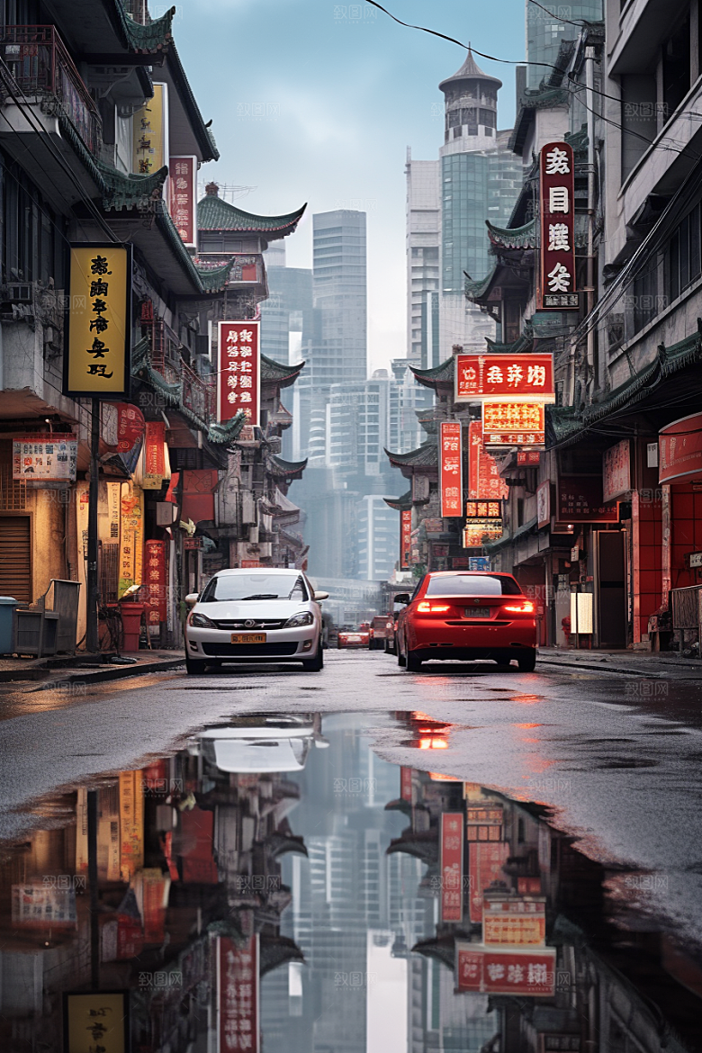 城市街景赛博朋克高清素材