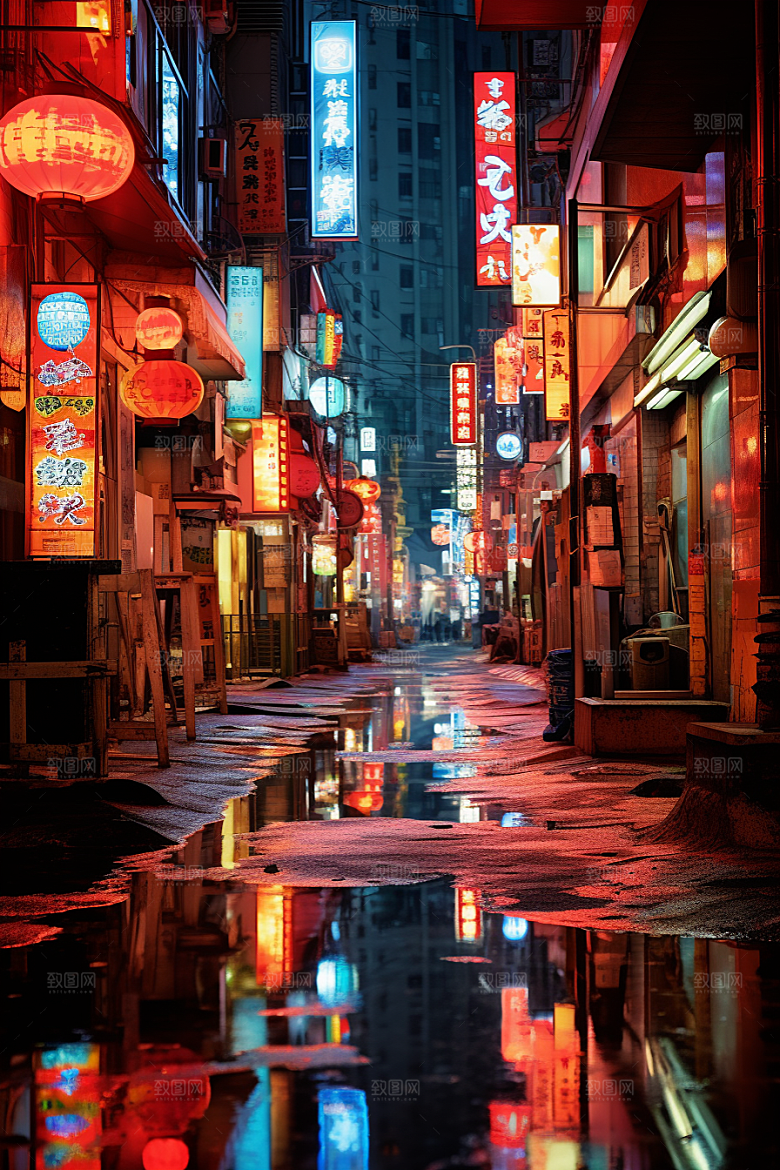 城市街景氛围街道素材