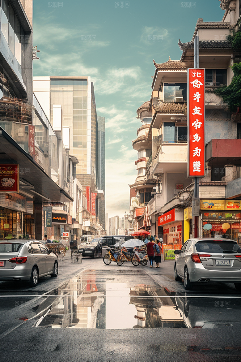 城市街景街道街市素材