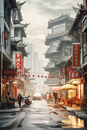 城市街景街道都市素材