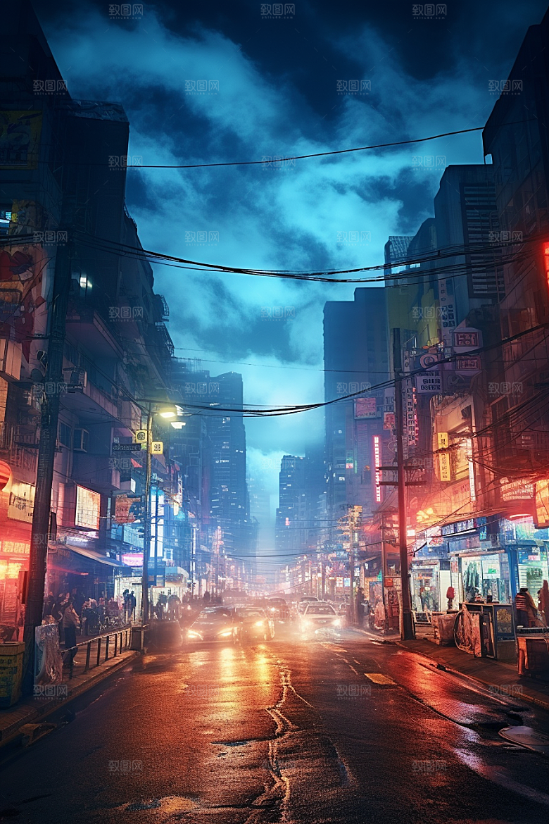 城市街景街道游戏原画素材